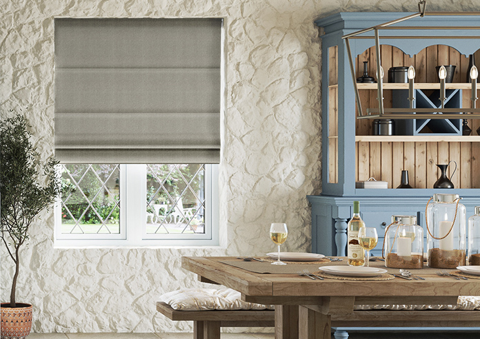 Soft Chevron, Brown - Motorised Roman Blind - Image 3